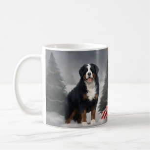 Bernese Mountain Dog im Schnee Weihnachten Kaffeetasse