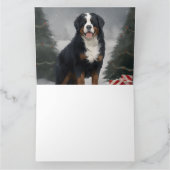 Bernese Mountain Dog im Schnee Weihnachten Karte (Innenseite)
