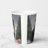 Bernese Mountain Dog im Schnee Weihnachten Pappbecher (Rechts)