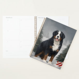 Bernese Mountain Dog im Schnee Weihnachten Planer