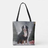 Bernese Mountain Dog im Schnee Weihnachten Tasche (Rückseite)