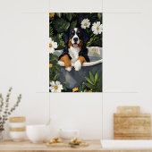 Bernese Mountain Dog In Bathtub Poster, Funny Dog Poster (Küche)