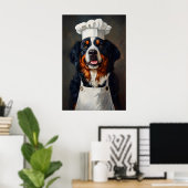 Bernese Mountain Dog In Chefs Hat Poster, Pet Poster (Heimbüro)