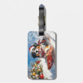 Bernese Mountain Dog in Sledge Weihnachten Gepäckanhänger (Rückseite vertikal)
