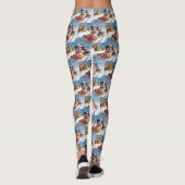 Bernese Mountain Dog in Sledge Weihnachten Leggings (Rückseite)