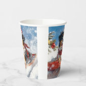 Bernese Mountain Dog in Sledge Weihnachten Pappbecher (Links)