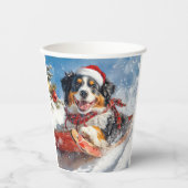 Bernese Mountain Dog in Sledge Weihnachten Pappbecher (Vorderseite)