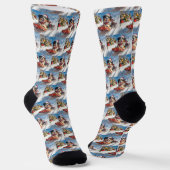 Bernese Mountain Dog in Sledge Weihnachten Socken (Gewinkelt)