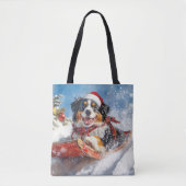 Bernese Mountain Dog in Sledge Weihnachten Tasche (Vorderseite)