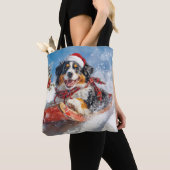 Bernese Mountain Dog in Sledge Weihnachten Tasche (Von Nahem)