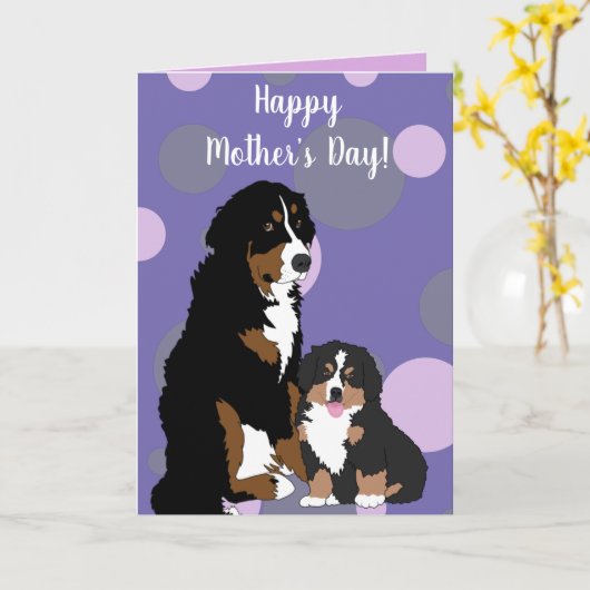 Bernese Mountain Dog Karte (Gelbe Blume)