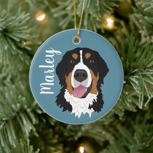 Bernese Mountain Dog Keramik Ornament (Baum)