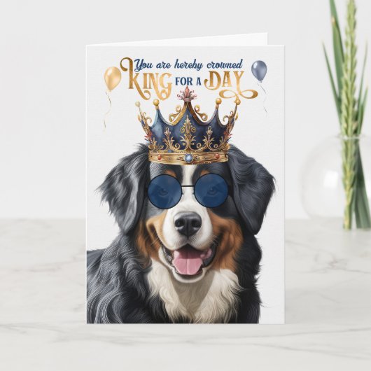 Bernese Mountain Dog King für einen schönen Geburt Karte (Vorderseite)