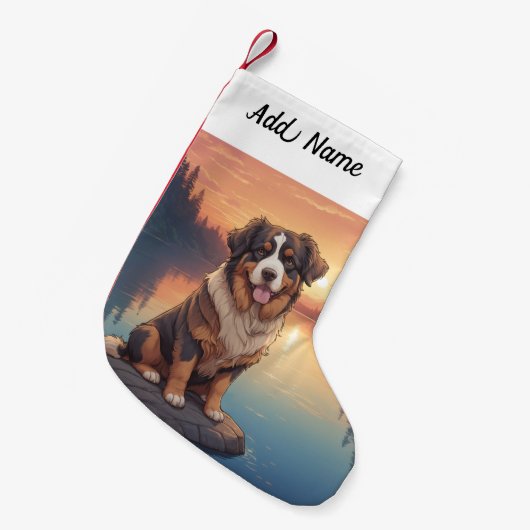 Bernese Mountain Dog Kleiner Weihnachtsstrumpf (Vorderansicht (hängend))