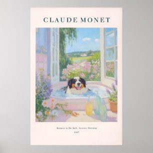 Bernese Mountain Dog Kunstprint im Monet-Stil mit Poster