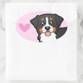 Bernese Mountain Dog Liebe Ovaler Aufkleber (Tasche)