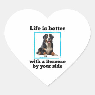 Bernese Mountain Dog - LIfe ist besser mit einem B Herz-Aufkleber