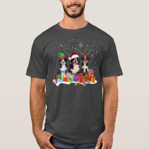Bernese Mountain Dog Lights Christmas Matching Fam T-Shirt