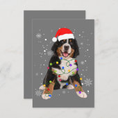 Bernese Mountain Dog Lights Weihnachtsmatte Dankeskarte (Vorne/Hinten)