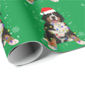 Bernese Mountain Dog Lights Weihnachtsmatte Geschenkpapier (Rolleneckpunkt)