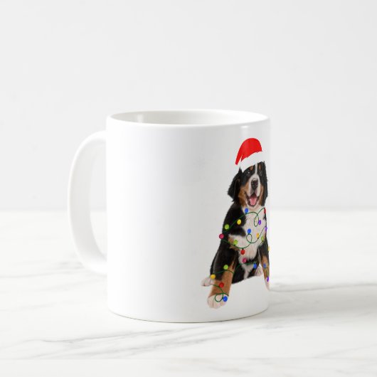 Bernese Mountain Dog Lights Weihnachtsmatte Kaffeetasse (Vorderseite Links)