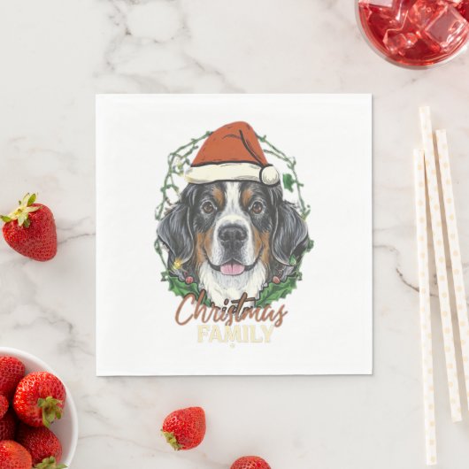 Bernese Mountain Dog Lights Weihnachtsmatte Serviette (Beispiel)
