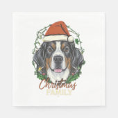 Bernese Mountain Dog Lights Weihnachtsmatte Serviette (Vorderseite)