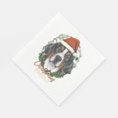 Bernese Mountain Dog Lights Weihnachtsmatte Serviette (Ecke)