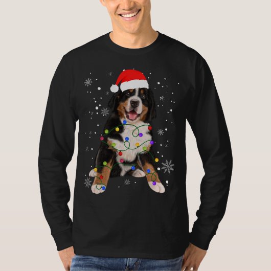 Bernese Mountain Dog Lights Weihnachtsmatte T-Shirt (Vorderseite)