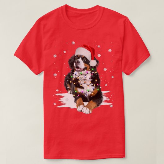 Bernese Mountain Dog Lights Weihnachtsmatte T-Shirt (Design vorne)