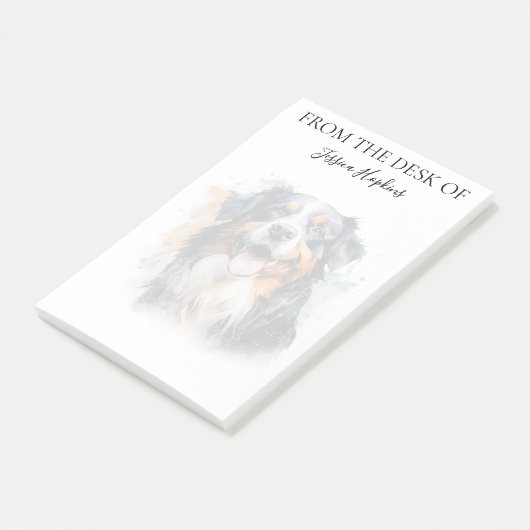 Bernese Mountain Dog Lover Monogrammed Dog Post-it Klebezettel (angewinkelt)
