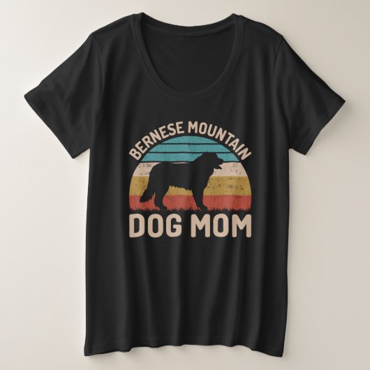 Bernese Mountain Dog Mama, Bernese Dog Mama Große Größe T-Shirt (Design vorne)