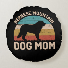Bernese Mountain Dog Mama, Bernese Dog Mama Rundes Kissen