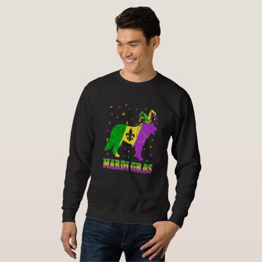 Bernese Mountain Dog Mardi Gras Carnival Jester Be Sweatshirt (Vorne ganz)