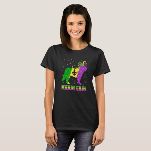 Bernese Mountain Dog Mardi Gras Carnival Jester Be T-Shirt (Vorne ganz)