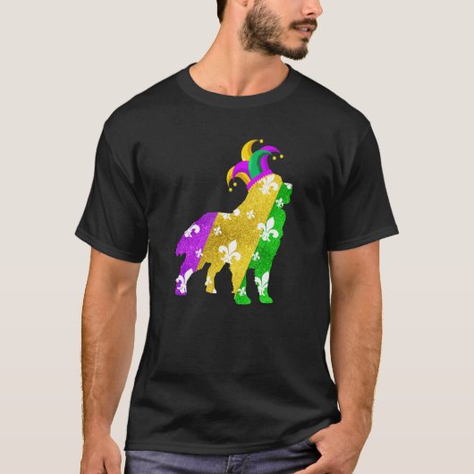 Bernese Mountain Dog Mardi Gras Carnivals Funny Pu T-Shirt (Vorderseite)
