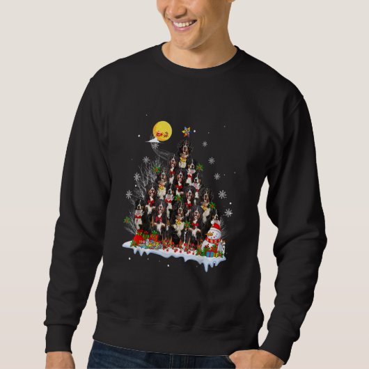 Bernese Mountain Dog  Matching Santa Christmas Tre Sweatshirt (Vorderseite)