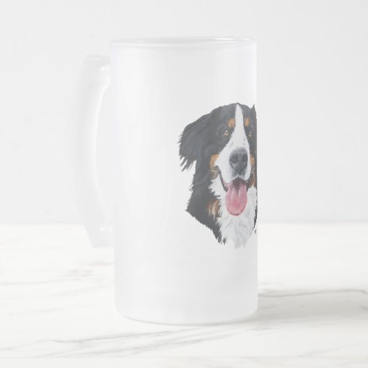 Bernese Mountain Dog Mattglas Bierglas (Vorderseite Links)