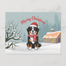 Bernese Mountain Dog Merry Christmas Doodle Feiertagspostkarte