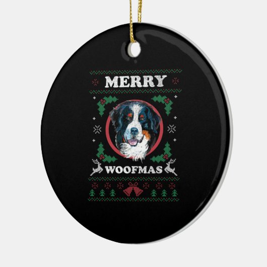 Bernese Mountain Dog Merry Woofmas Christmas Dog G Keramik Ornament (Links)
