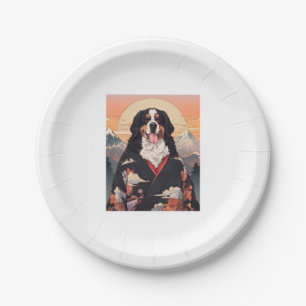 Bernese Mountain Dog Mount Fuji Pappteller