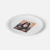 Bernese Mountain Dog Mount Fuji Pappteller (Schrägansicht)