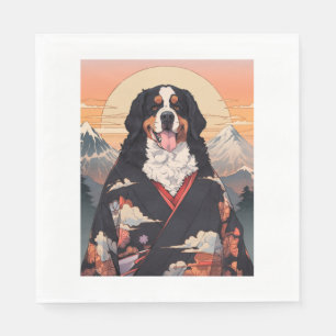 Bernese Mountain Dog Mount Fuji Serviette