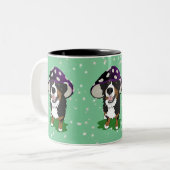 Bernese Mountain Dog Mushroom Cap Zweifarbige Tasse (Vorderseite Links)