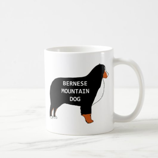 Bernese Mountain Dog Name Silhouette Rost Kaffeetasse (Rechts)