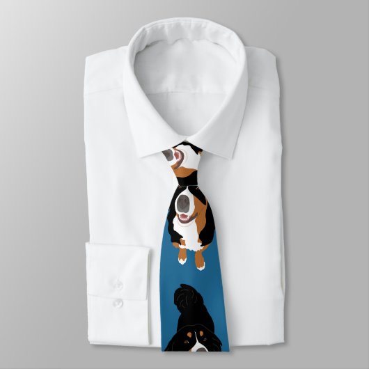 Bernese Mountain Dog Neck Tie Krawatte (Gebunden)