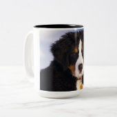 Bernese Mountain Dog - Niedliches Welpe-Foto Zweifarbige Tasse (Vorderseite Links)