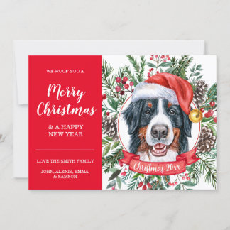 Bernese Mountain Dog Niedrig Weihnachtskarte Karte