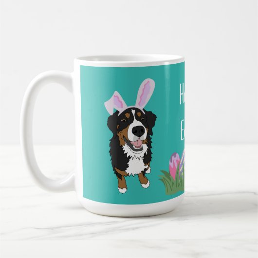 Bernese Mountain Dog Ostersonne Kaffeetasse (Links)