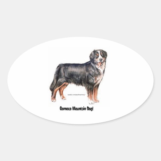 Bernese Mountain Dog Ovaler Aufkleber (Vorderseite)